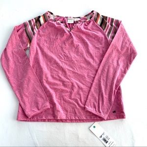 NWT ROXY GIRL long sleeve rose pink t shirt sz 14
